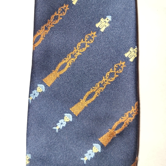 Wemlon By Wembley Castle Tie Navy Blue Brown - Picture 7 of 7